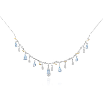 Teardrop Crystal Fringe Necklace