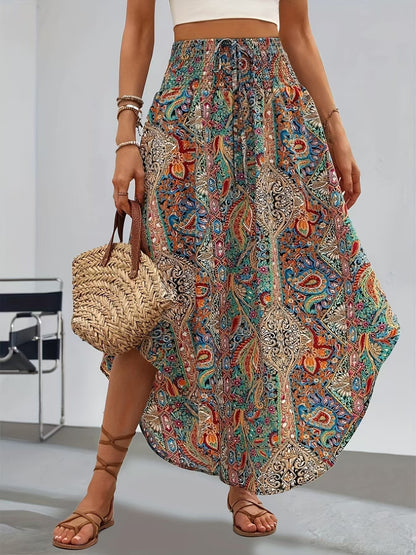 Boho Floral Elizabeth Ainsley A-Line Skirt