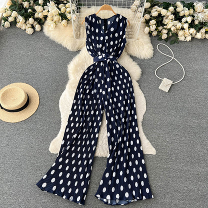 Chic Polka Dot Chiffon Jumpsuit by Elizabeth Ainsley