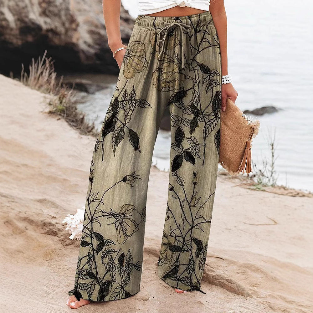Floral High Waist Yoga Pants by Elizabeth Ainsley