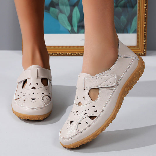 Hollowed Comfort Flat Sandals by Elizabeth Ainsley