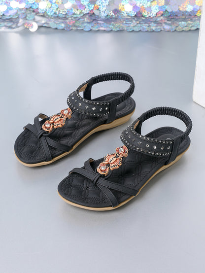 Chic Diamond Flat Sandals by Elizabeth Ainsley