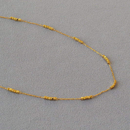 Krystal Crafts Minimal Gold Beaded Chain Necklace
