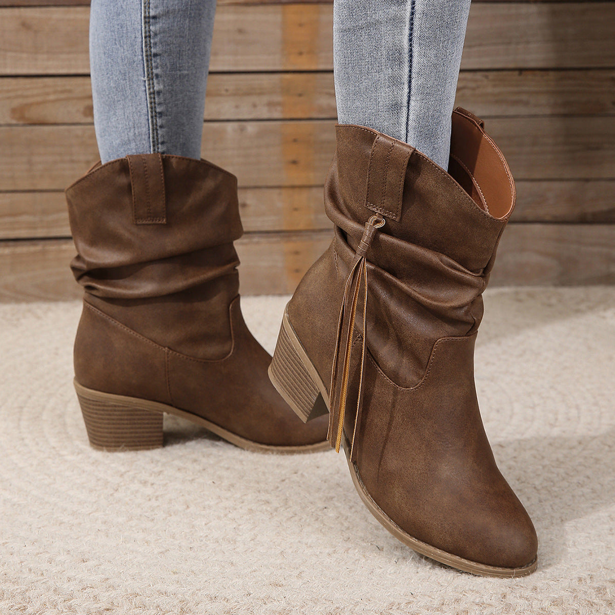 Madonna | Boho Slouch Block-Heel Orthopedic Ankle Boots