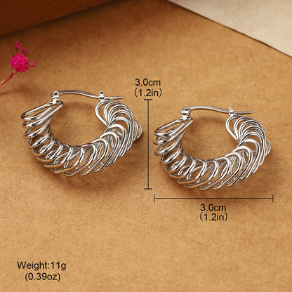 Bold Spiral Twist Hoop Earrings – Statement Clip-On Design