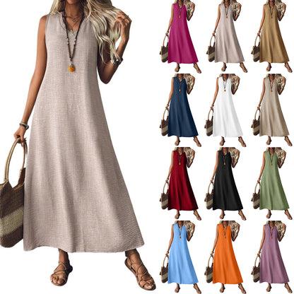 Chic Hemp Sleeveless Dress Elizabeth Ainsley