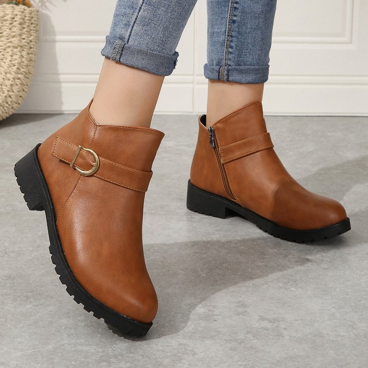 Elizabeth Ainsley Leather Boots - Chunky Heel Comfort