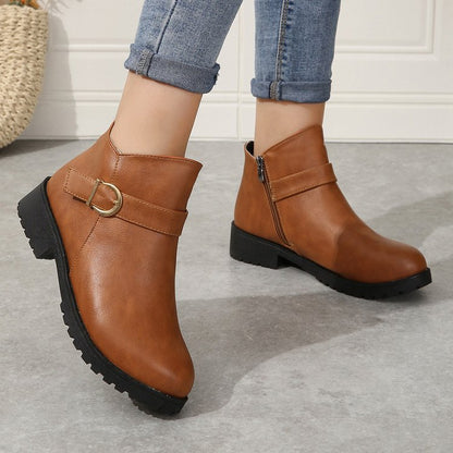 Elizabeth Ainsley Leather Boots - Chunky Heel Comfort