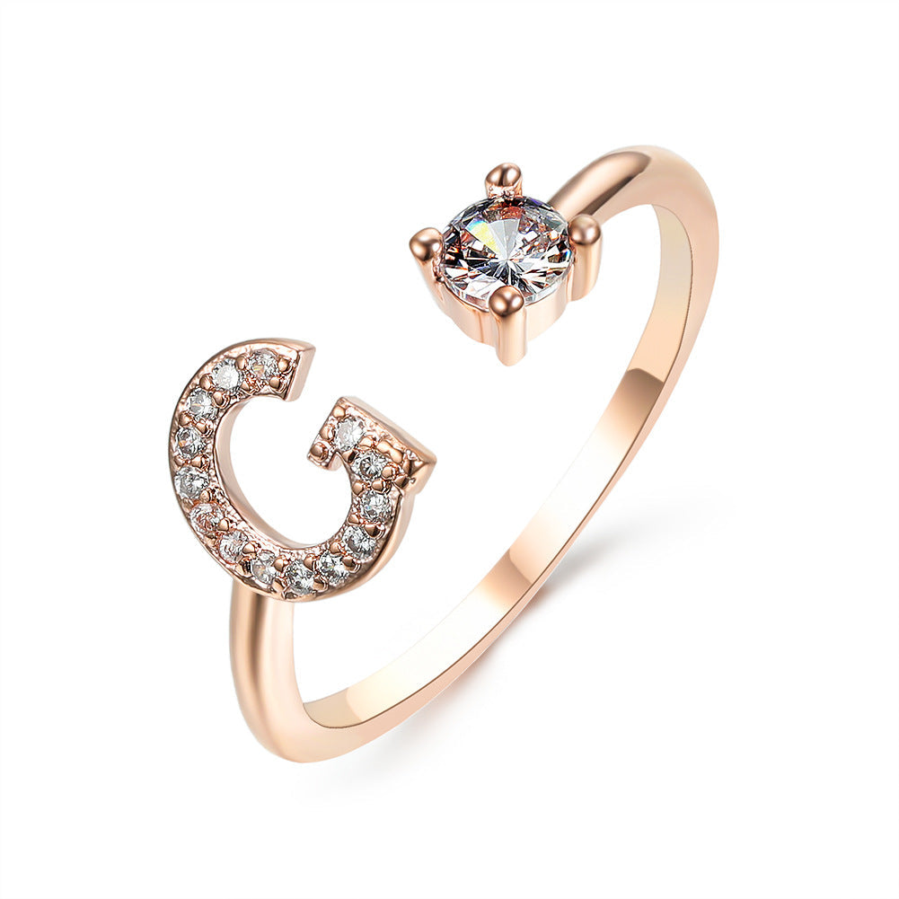 Personalized Diamond Initial Ring