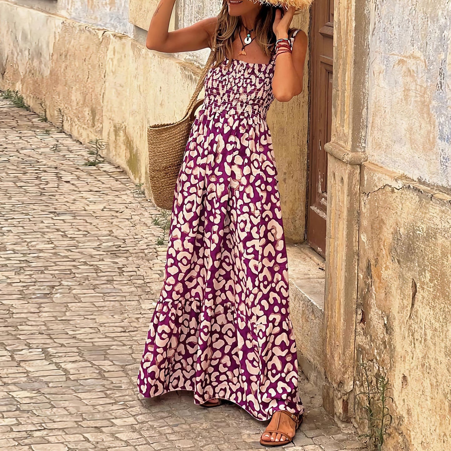 Elegant Floral Strap Dress by Elizabeth Ainsley