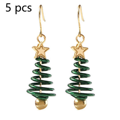 Festive Christmas Tree DIY Earrings with Star & Bell Detail
