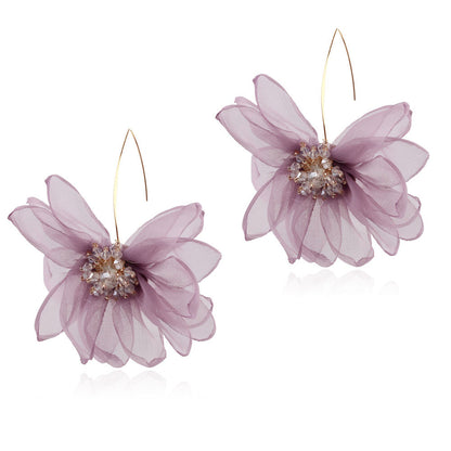 Handmade Big Flower Dangle Earrings