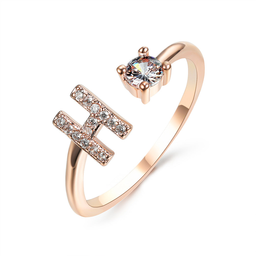 Personalized Diamond Initial Ring