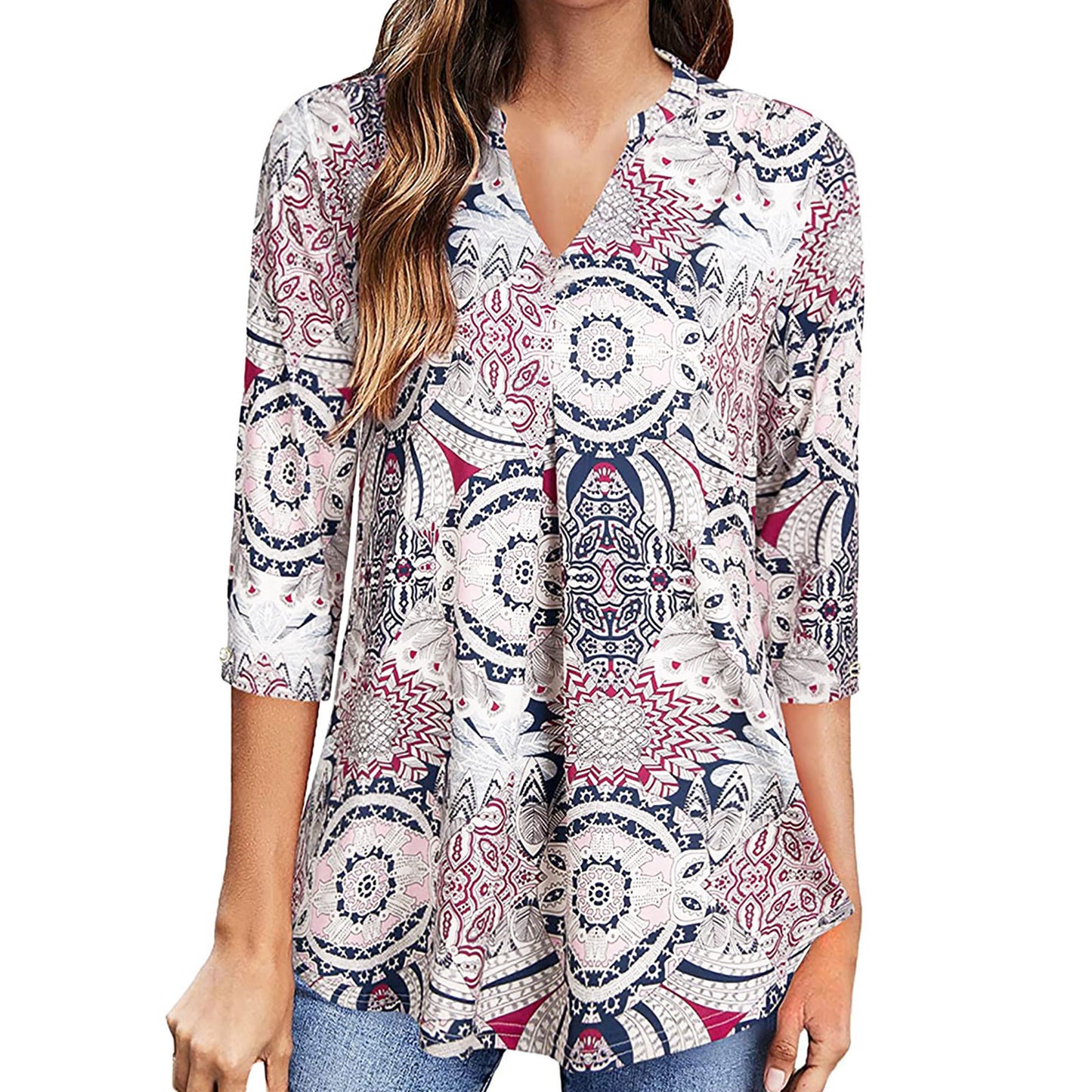 Floral V-Neck Top by Elizabeth Ainsley