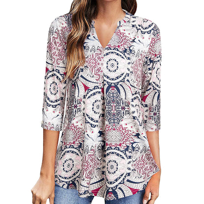Floral V-Neck Top by Elizabeth Ainsley