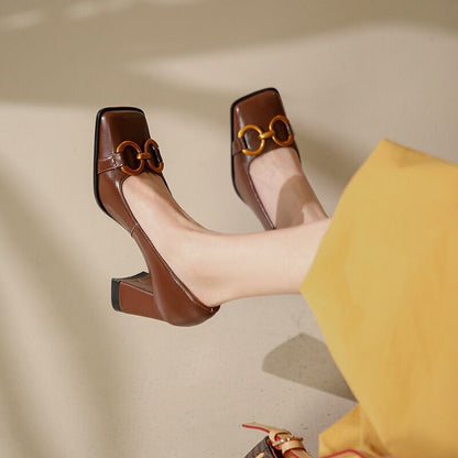 Retro Square Toe Heels by Elizabeth Ainsley