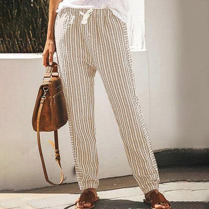 Pinterest-Inspired Elizabeth Ainsley Striped Wide-Leg Pants