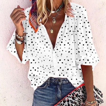 Chic Printed Long Sleeve Blouse by Elizabeth Ainsley