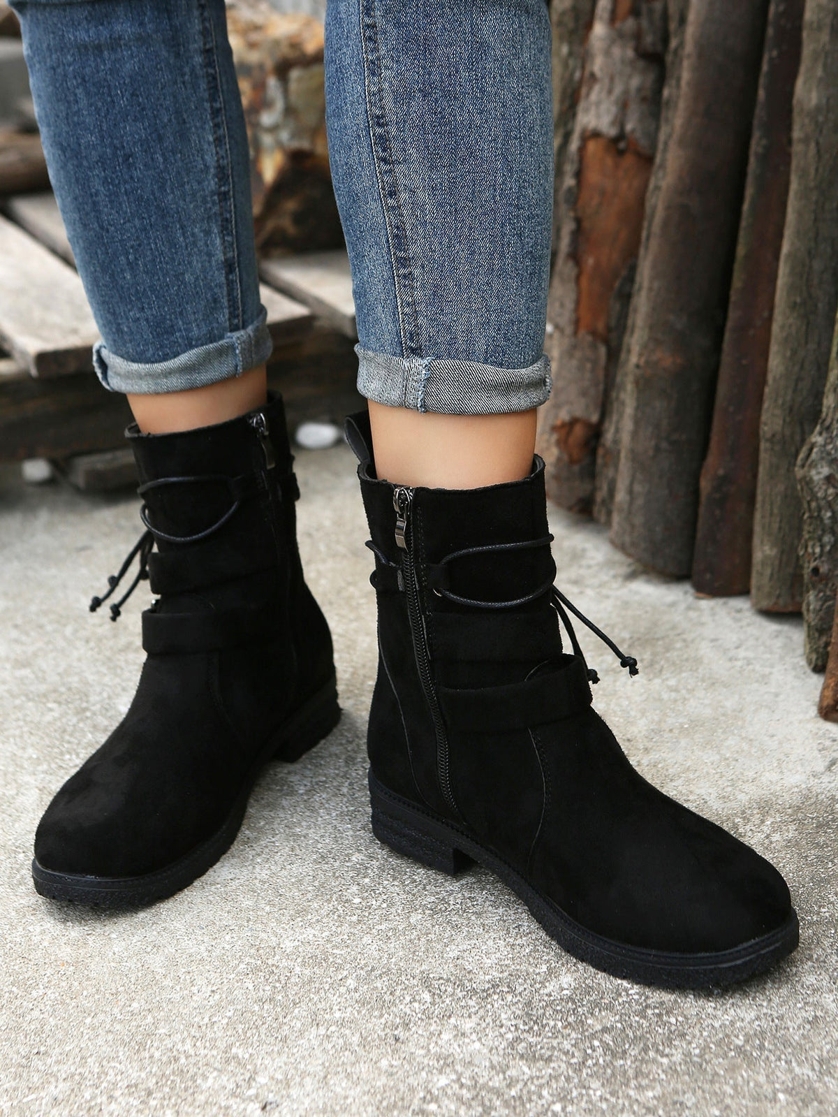 Elizabeth Ainsley Short Boots - Side Zipper, Low Heel