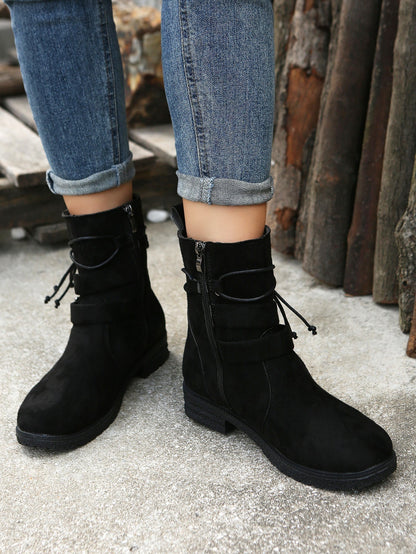 Elizabeth Ainsley Short Boots - Side Zipper, Low Heel