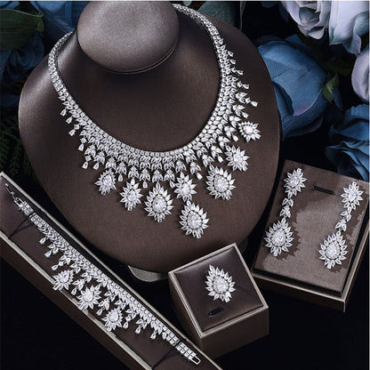 Women’s Vintage Blue Crystal Wedding Jewelry Set