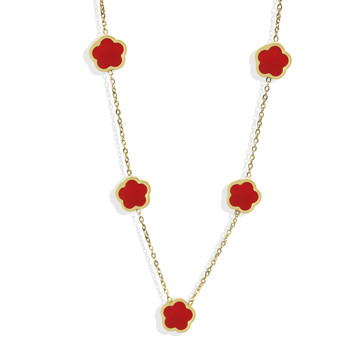 Delicate Clover Charm Necklace with Elegant Chain