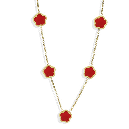 Delicate Clover Charm Necklace with Elegant Chain
