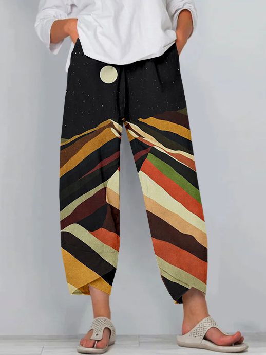 Artful Linen Elizabeth Ainsley 3D Pattern Pants