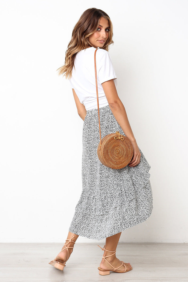 Floral Ruffle Midi Skirt by Elizabeth Ainsley