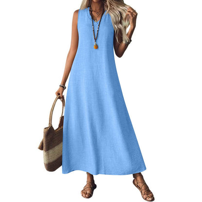Chic Hemp Sleeveless Dress Elizabeth Ainsley