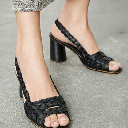 Chic Woven Heeled Sandals by Elizabeth Ainsley