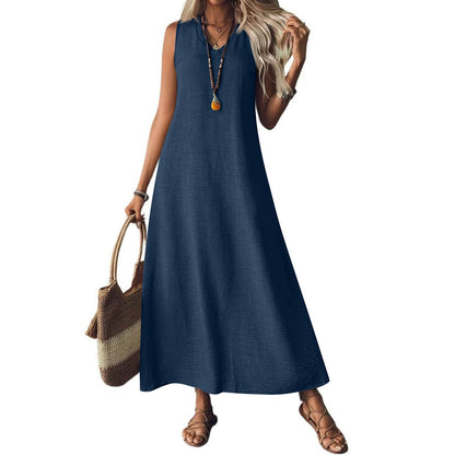 Chic Hemp Sleeveless Dress Elizabeth Ainsley