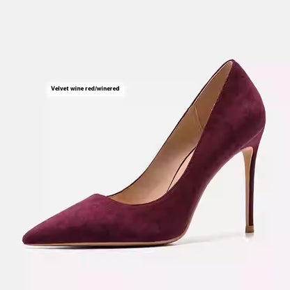 Elegant Elizabeth Ainsley Leather Stiletto Heels
