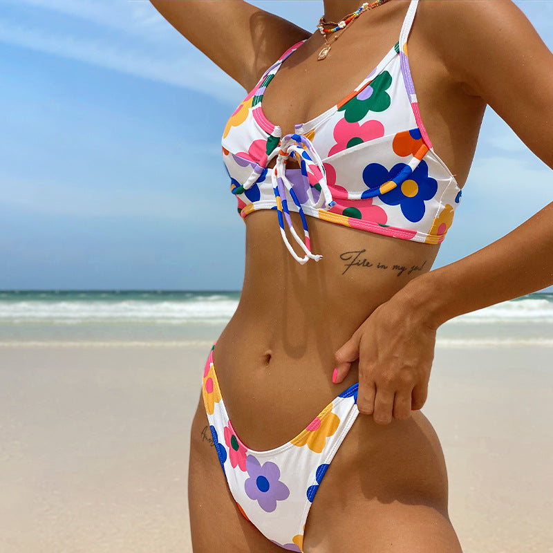 Floral Backless Bikini by Elizabeth Ainsley