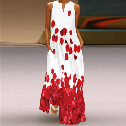 Retro Print Long Dress by Elizabeth Ainsley