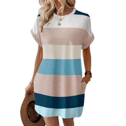 Striped Milk Silk Dress by Elizabeth Ainsley