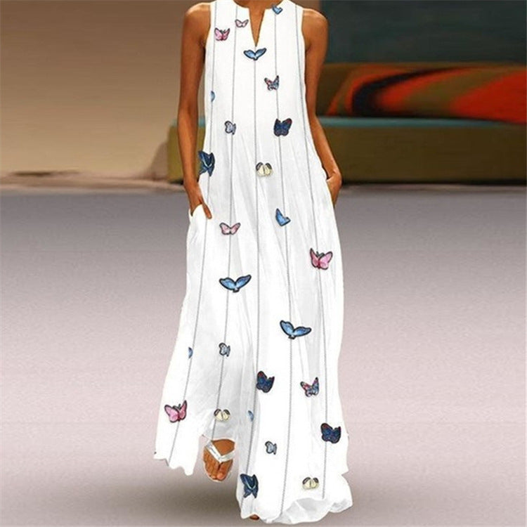 Vibrant V-Neck Swing Dress by Elizabeth Ainsley