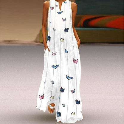 Vibrant V-Neck Swing Dress by Elizabeth Ainsley