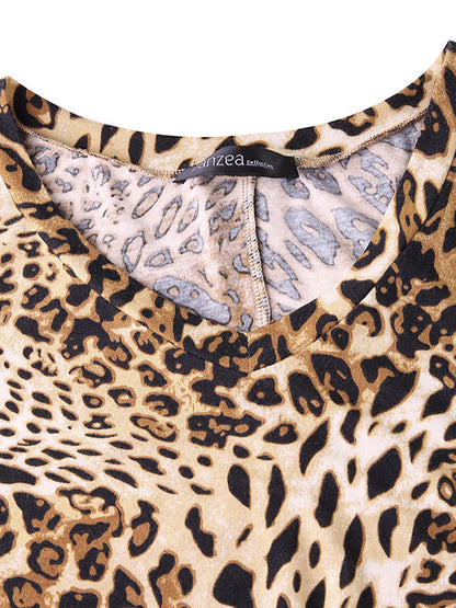 Leopard Print V-Neck Top by Elizabeth Ainsley
