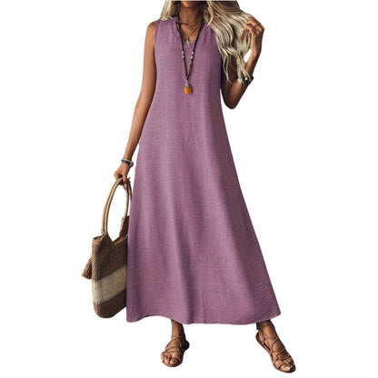Chic Hemp Sleeveless Dress Elizabeth Ainsley