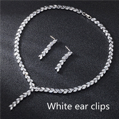 Crystal Leaf Design  Jewelry Set