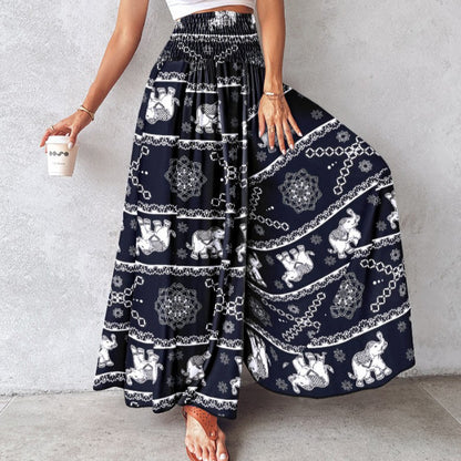 Retro Floral Wide-Leg Pants by Elizabeth Ainsley