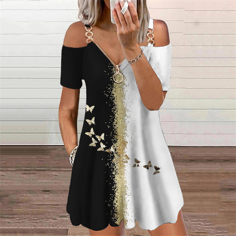 Chic Print Short Sleeve Dress by Elizabeth Ainsley