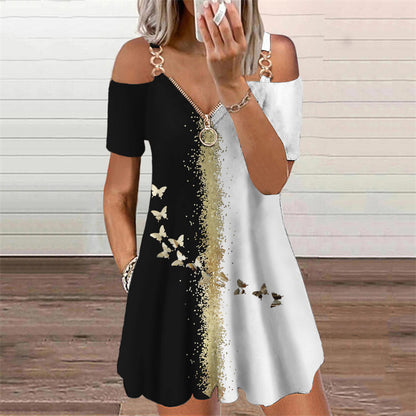Chic Print Short Sleeve Dress by Elizabeth Ainsley