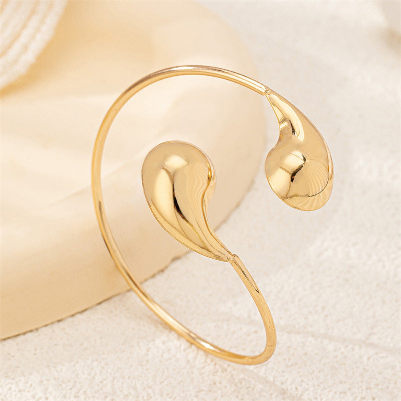 Sculptural Open Cuff Bracelet with Fluid Contour Design