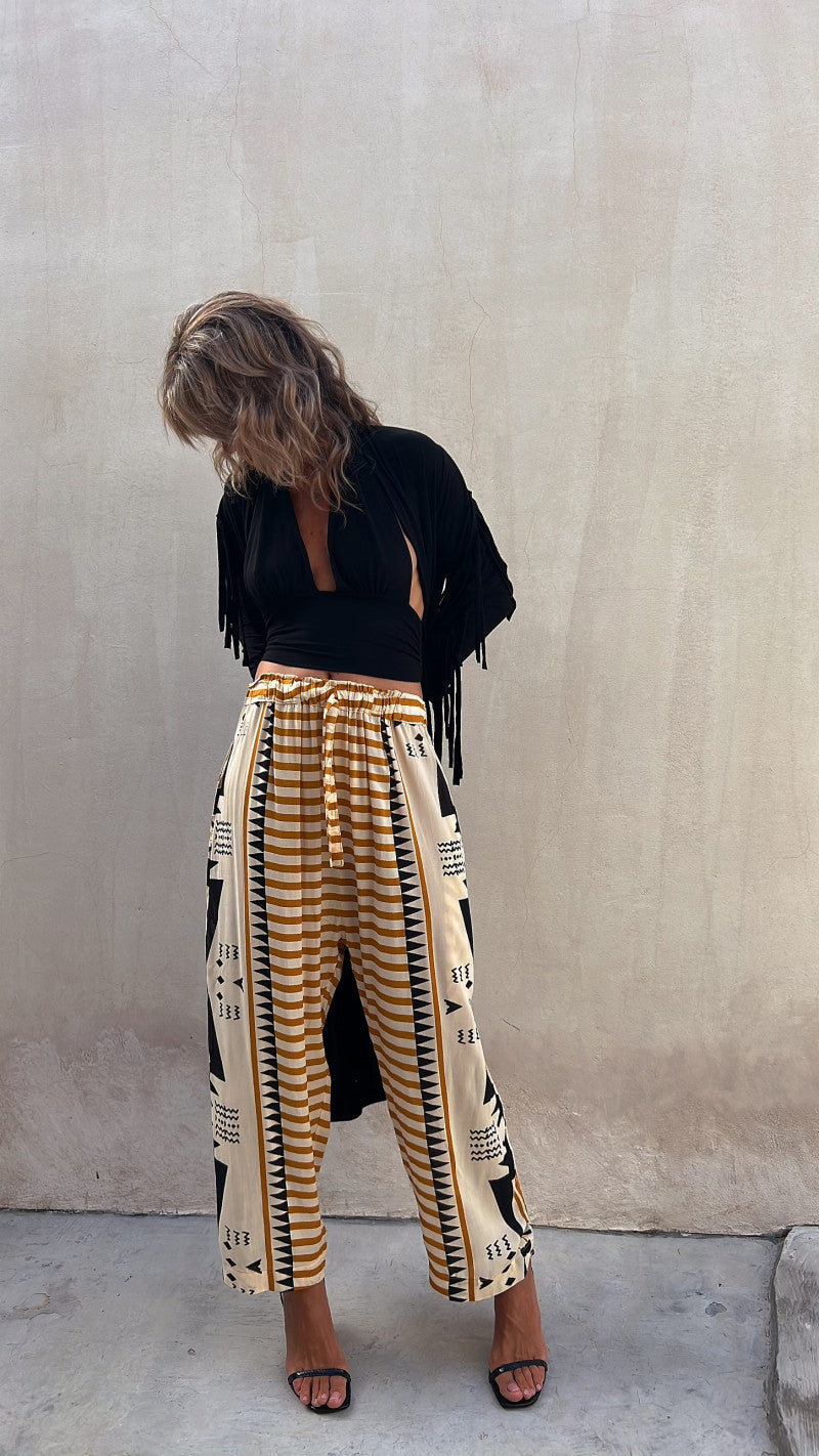 Boho Print Elizabeth Ainsley Harem Pants