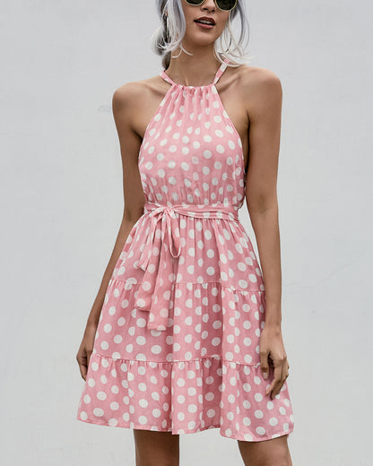 Chic Polka Dot Halter Dress by Elizabeth Ainsley