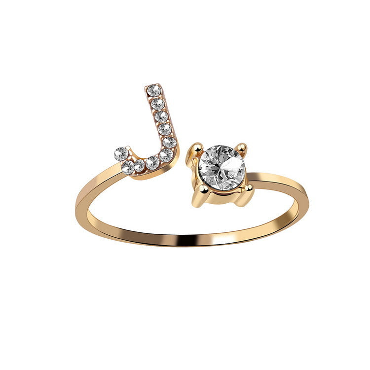 Personalized Diamond Initial Ring