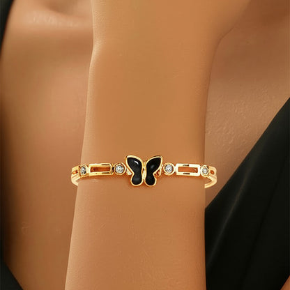 Butterfly Charm Bracelet with Crystal Accents