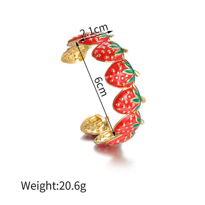 Botanical-Inspired Open Cuff Bracelet with Decorative Bead Detail